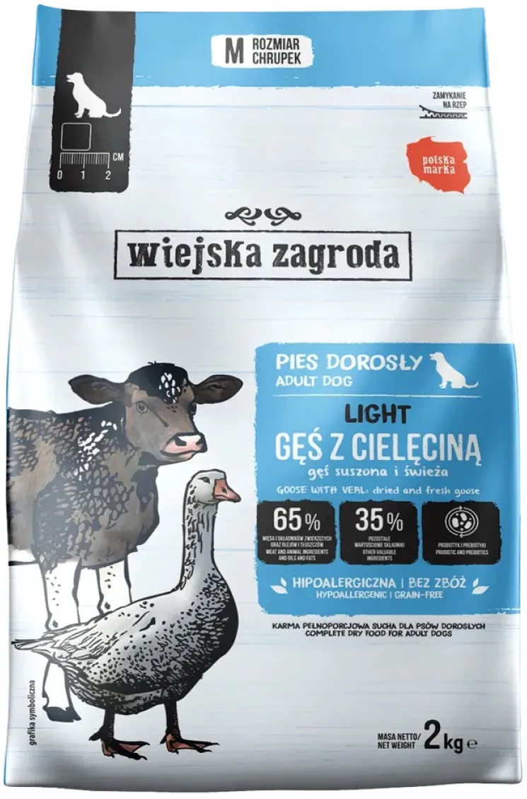 WIEJSKA ZAGRODA Light Goose with veal - dry dog food - 2kg