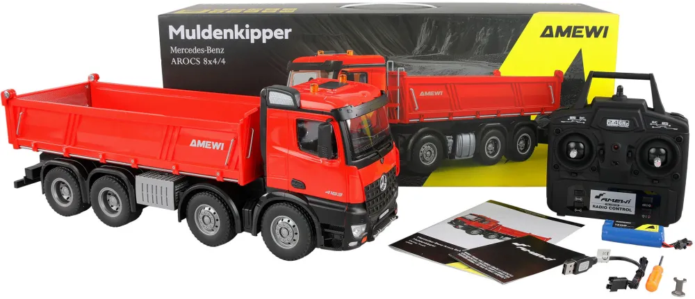 Masina AMEWI Mercedes-Benz Arocs Muldenkipper 8x4/4 4WD 1:18 RTR ro