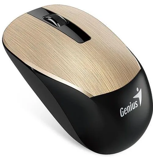 Mouse Genius, "NX-7015", PC sau NB, wireless, 2.4GHz, optic, 1600 dpi, butoane/scroll 3/1, auriu
