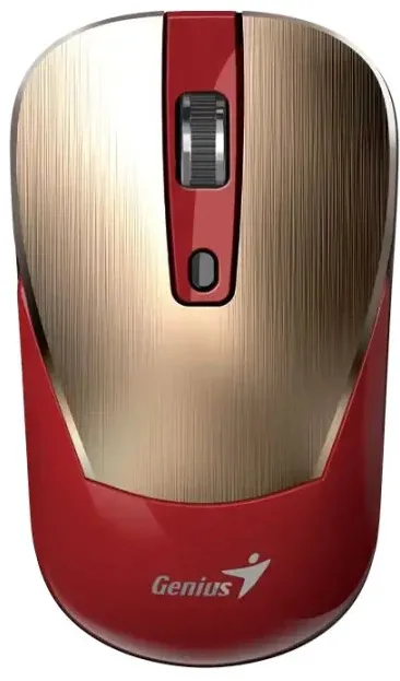 Mouse Genius "NX-7125, PC sau NB, wireless, 2.4G, BlueEye, 1200 dpi, butoane/scroll 3/1, auriu/rosu
