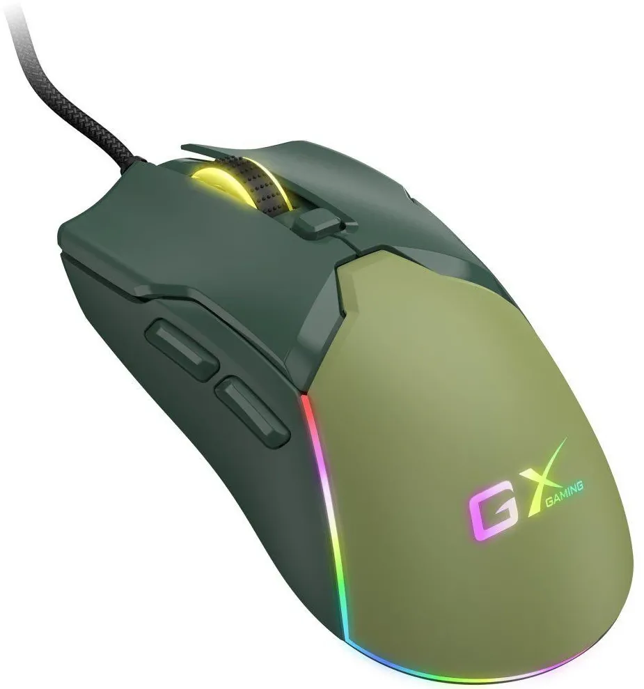 Mouse Genius "Scorpion M700", gaming, cu fir USB-A, optic, 200 - 7200 dpi, butoane/scroll 6/1, iluminare RGB, verde