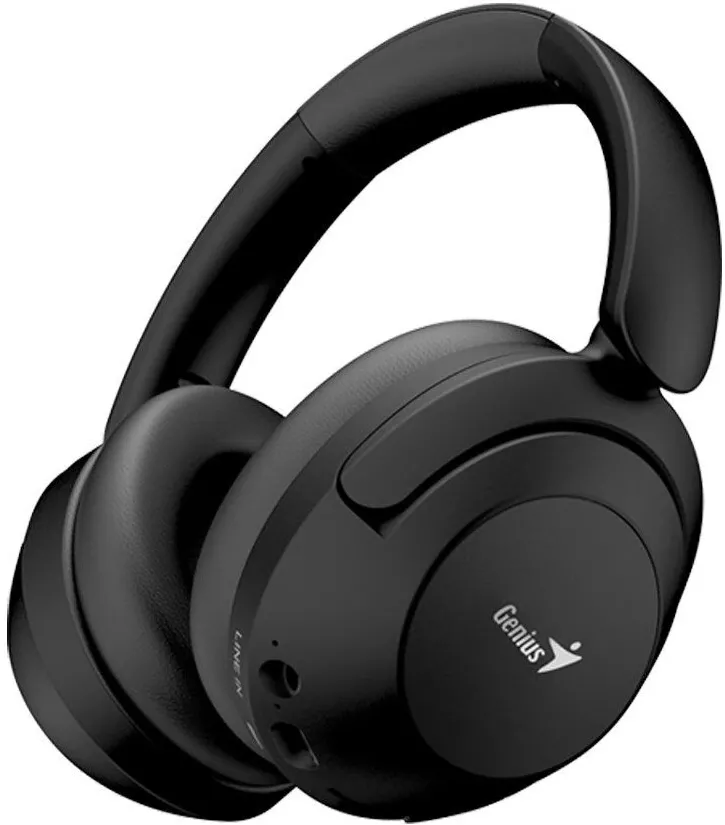 Casti Genius, "HS-810BT", wireless, cu fir, standard, utilizare multimedia, smartphone, microfon pe casca, conectare prin Bluetooth 5.3, USB-C, negru