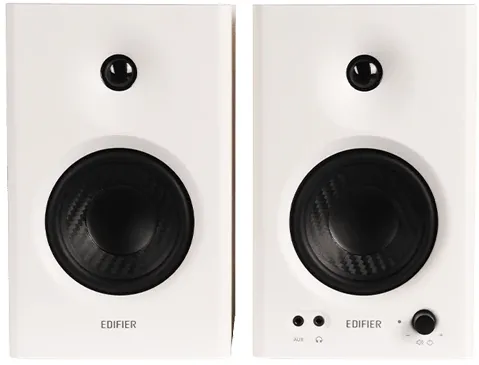 BOXE EDIFIER 2.0, RMS: 42W (2 x 21W), studio monitor, volum, bass, treble, intrare jack 6.35 TRS balanced, RCA, iesire casti, white, "MR4-W"