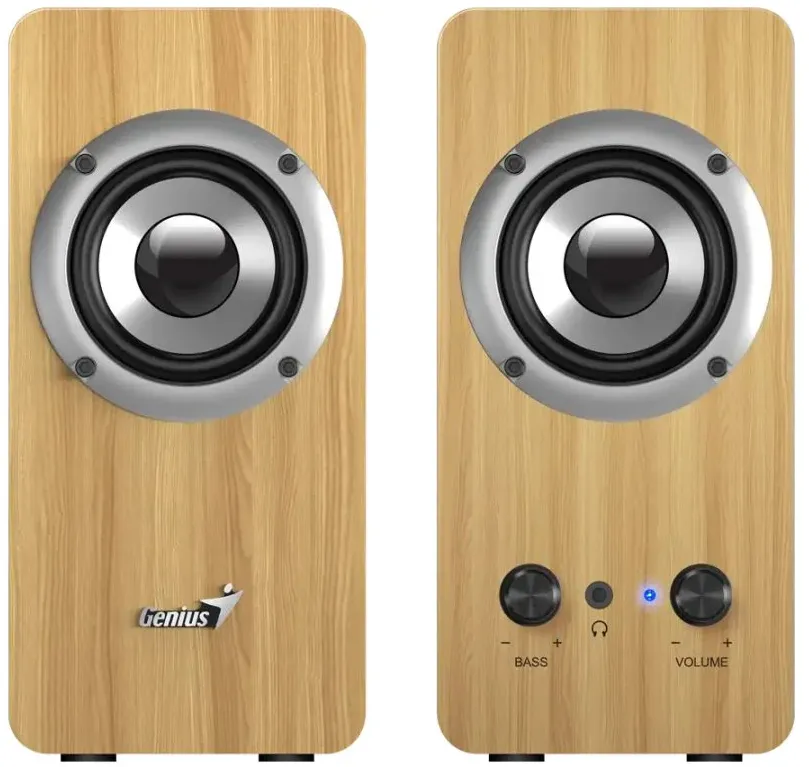 Boxe GENIUS 2.0, RMS: 10W (2 x 5W), bass control, mufa Casti, Line-in 3.5mm, pine wood, "SP-HF400"