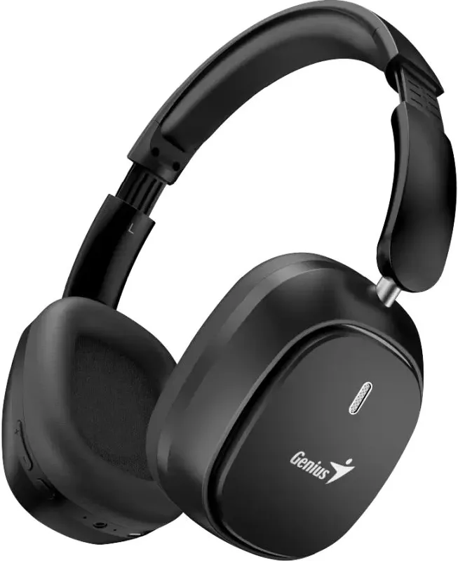 Casti Genius, "HS-820BT", wireless, cu fir, standard, utilizare multimedia, smartphone, microfon pe casca, conectare prin Bluetooth 5.4, USB-C, negru