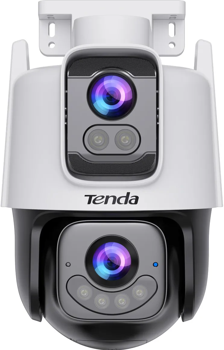 CAMERA IP Tenda, cube, wireless Wi-Fi 6 + 1 x RJ-45, pt. exterior, dual-lens full color night vision, dist. IR 30m, 2 x 3 Mpx rezolutie 2K, microfon, carcasa plastic, "CH9-WCA"