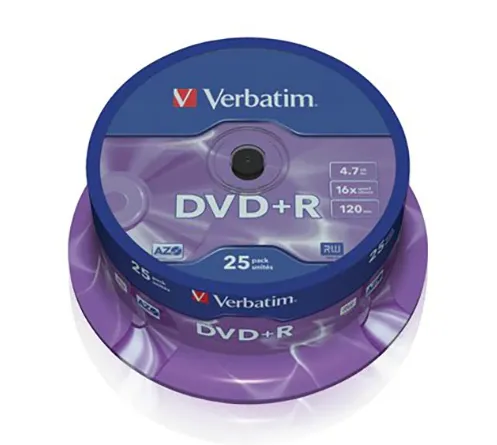 Verbatim DVD+R 16X 25PK SPINDLE 4.7GB