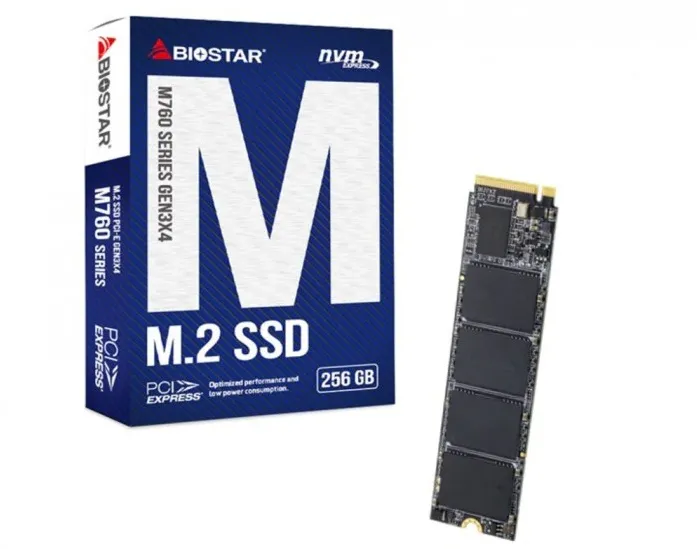 SSD SSD Biostar M760, 256GB, M.2, NVMe v1.3, PCI-E3x4, R/W 1800/1150 MB/s, DC 3.3V, "M760-256GB"
