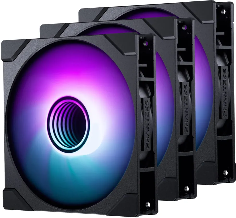 Set 3 ventilatoare carcasa Phanteks M25 Gen2 PWM D-RGB 140 mm negru