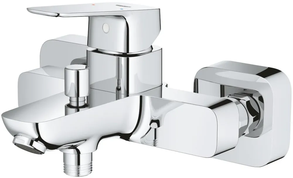 Baterie cada Grohe, Concetto SLM Bath Exp, monocomanda, cartus ceramic, diverter, montare pe perete, limitator temperatura, crom