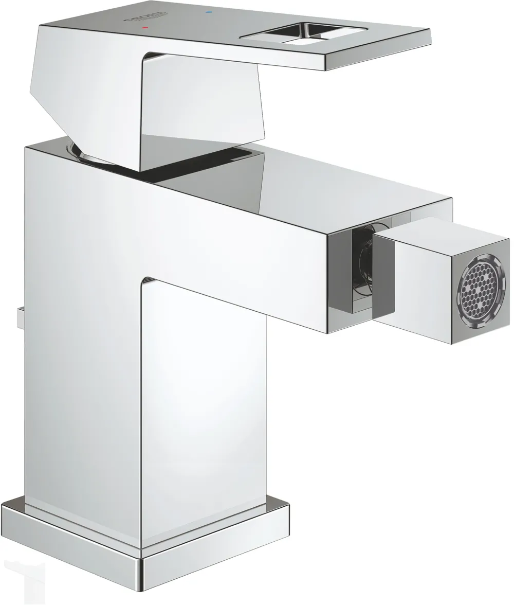Baterie bideu Grohe, Eurocube OHM bidet, monocomanda, cartus ceramic, set evacuare cu tija, marimea S, Crom