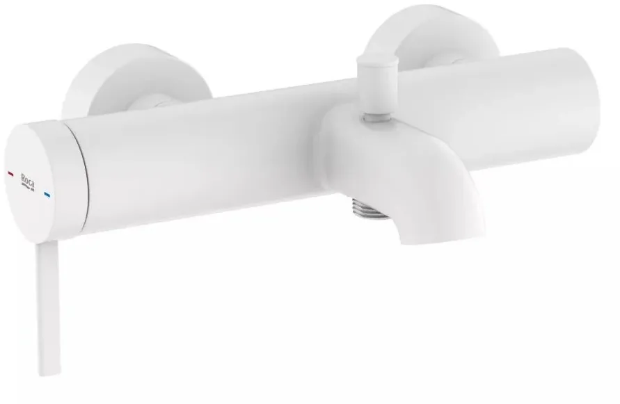 Baterie cada Roca, Gama Ona, cartus ceramic, levier metalic, diverter, monocomanda, alb