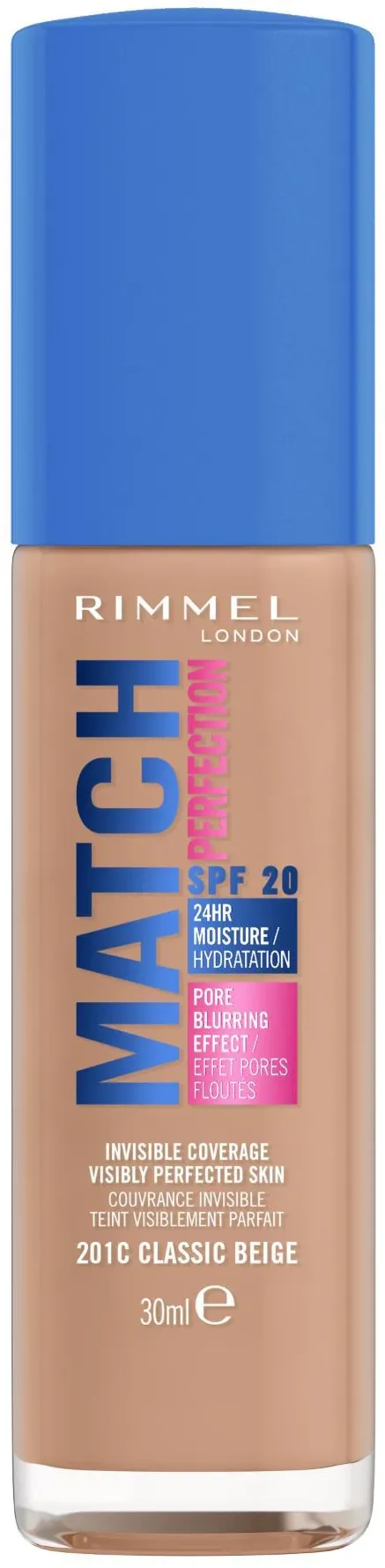 Fond De Ten Lichid Rimmel Match Perfection 201C Classic Beige, 30 Ml