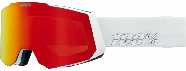 Ochelari de schi 100% SNOWCRAFT alb lentila HiPER Red Mirror