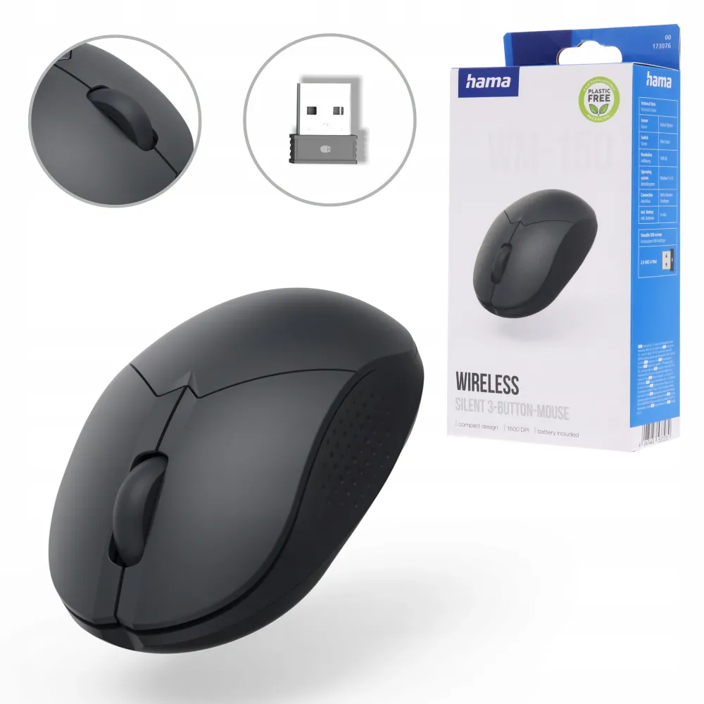 Mouse wireless HAMA WM-150 negru 1600 dpi