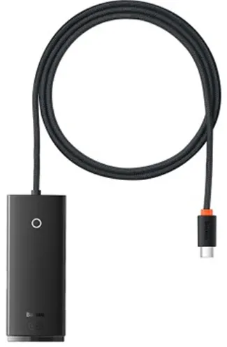 HUB extern Baseus Lite, porturi USB: USB 3.0 x 4, conectare prin USB Type-C, lungime 1m, negru, "WKQX030401" (timbru verde 0.8 lei) - 6932172606268