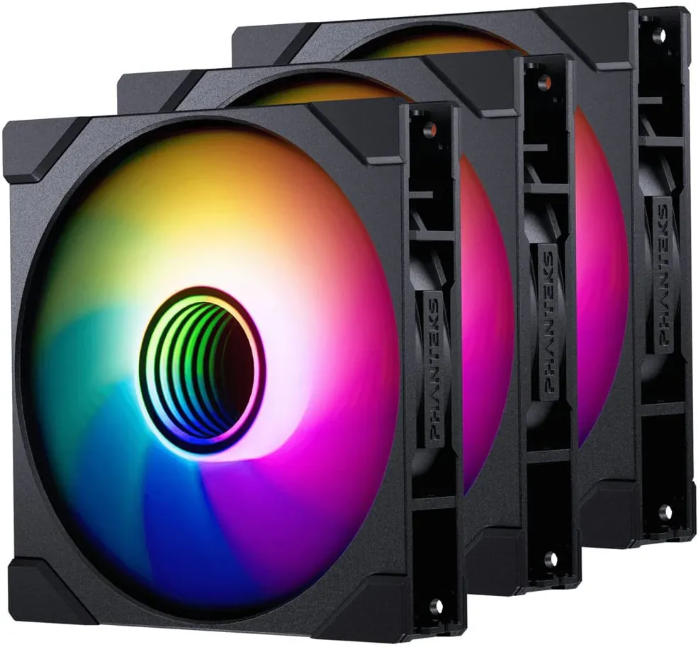 Set 3 ventilatoare carcasa Phanteks M25 Gen2 PWM D-RGB Reverse Blade 140 mm negru