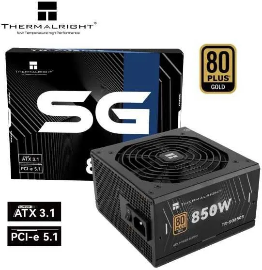 SURSA Thermalright "SG850S", 850W, certificare 80 Plus Gold, non-modular, LLC, DC to DC, fan 120mm, negru, "TR-SG850S" (timbru verde 2 lei)