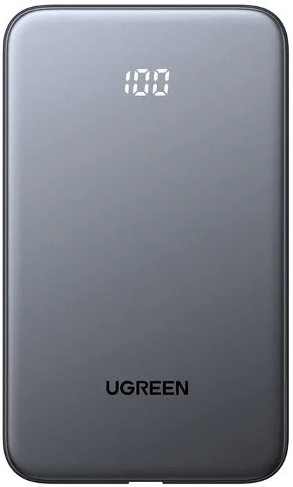 POWER BANK Ugreen "PB526", 10000mAh, 20W, 1 x USB, 1 x USB Type-C, 1 x USB Type-C integrat, gri, "75161B" (timbru verde 0.98 lei)