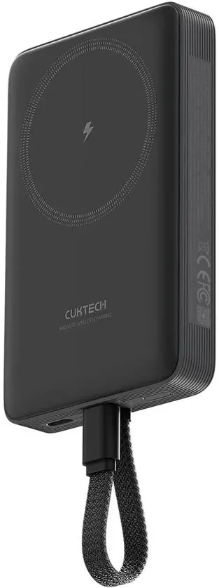 POWER BANK Cuktech Magnetic, 10000mAh, 20W, cablu integrat USB Type-C, gri "CKWPB100LGLBK" (timbru verde 0.98 lei)