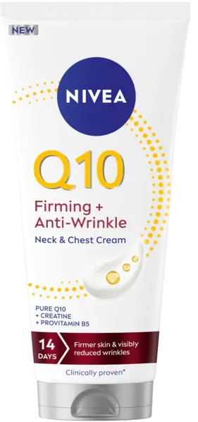 Crema pentru Gat & Decolteu NIVEA Q10 Fermitate + Anti-rid, 200ml