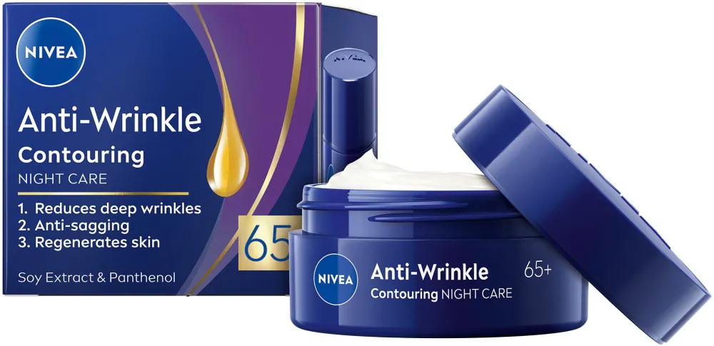 Crema de noapte NIVEA anti-rid 65+, 50 ml
