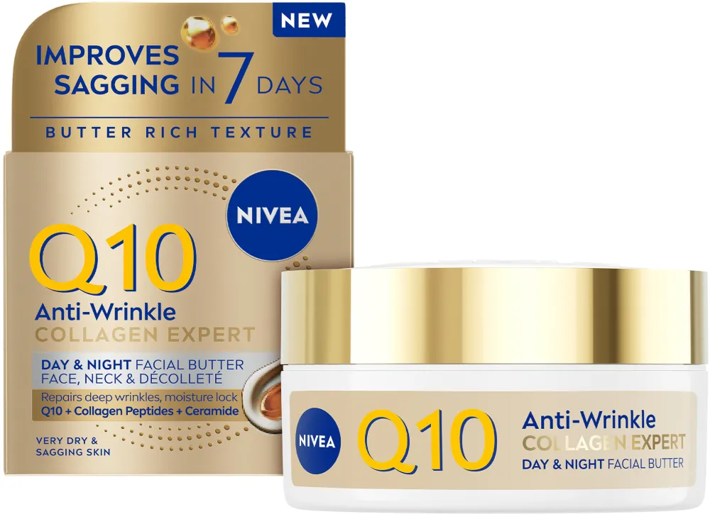 Crema-unt anti-rid pentru fata NIVEA Q10 Collagen Expert, 50 ml