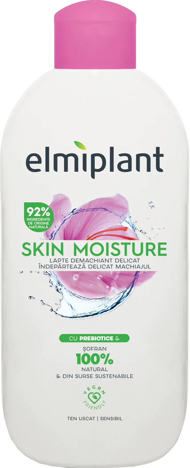 Lapte demachiant Elmiplant Skin Moisture pentru ten uscat si sensibil, 200 ml