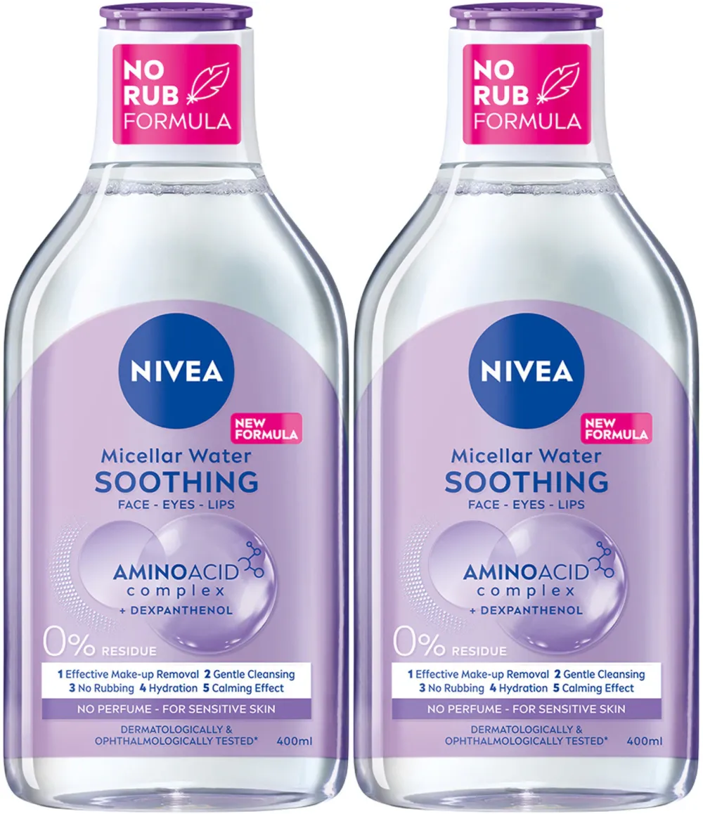 Pachet: Apa micelara NIVEA Sensitive 3 in 1 pentru ten sensibil 2 x 400ml
