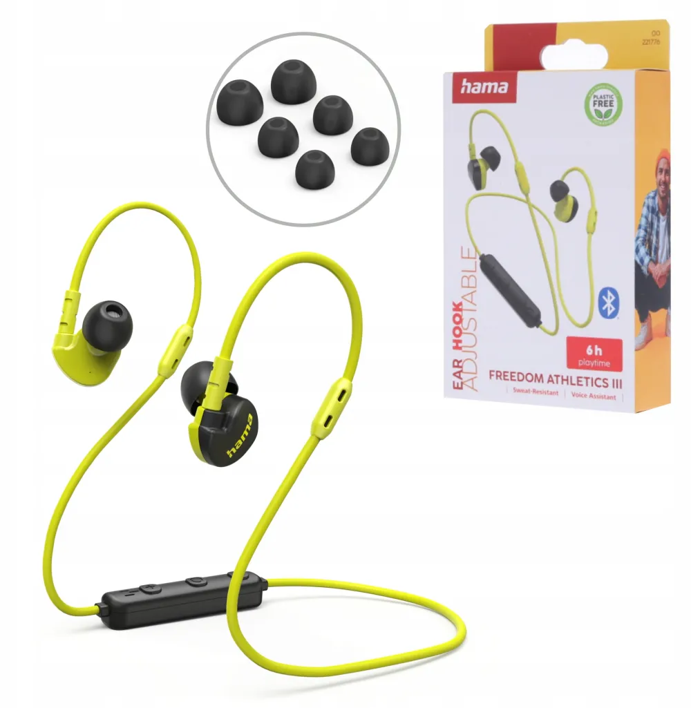 Freedom athletics III in ear headphones yellow