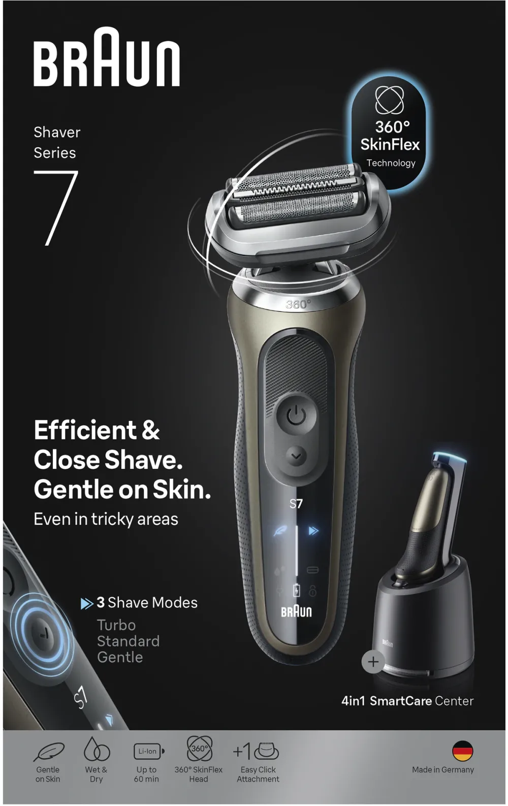 Aparat de ras electric BRAUN Seria 7 72-C7200CC 60 minute autonomie auriu