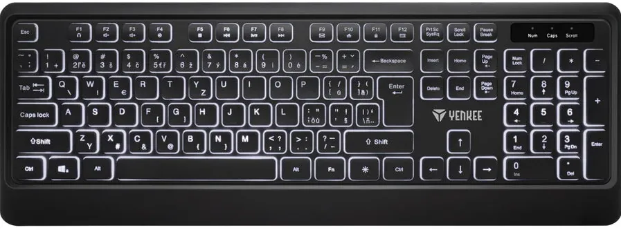 Tastatura iluminata Yenkee YKB 1025 USB cu fir silentioasa low profile negru