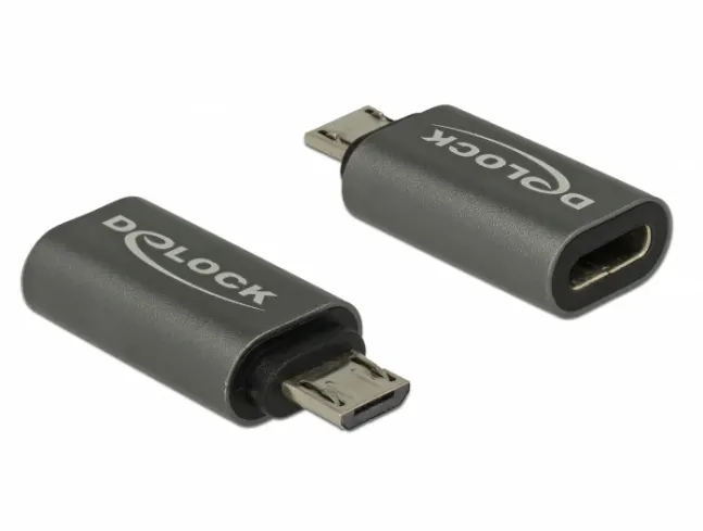 DELOCK Adapter USB-mikroB 2.0 St > USB-C 2.0 Bu anthrazit