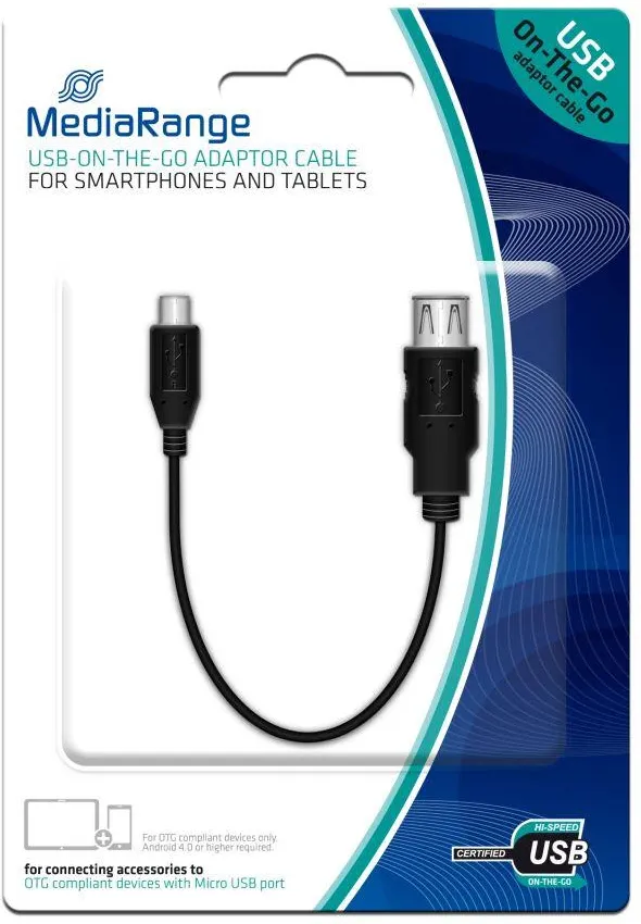 Cablu adaptor USB 2.0 OTG MediaRange MRCS168 20 cm negru
