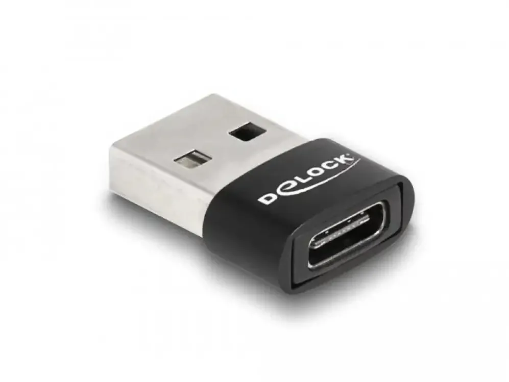 Adaptor DELOCK 60002 USB 2.0 USB-A tata la USB-C mama negru