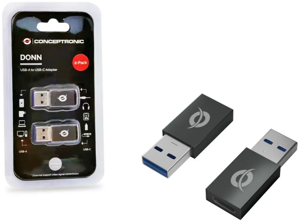 CONCEPTRONIC Adapter USB-A3.0->USB-C3.2 2Stk 10Gbs OTG gr