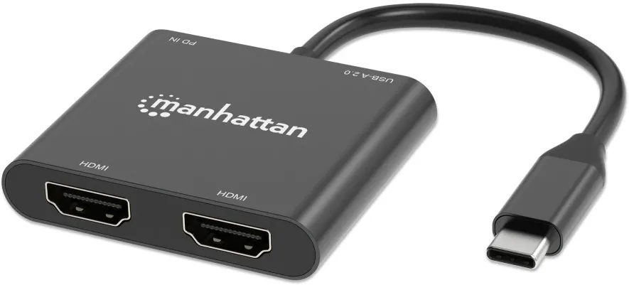 MANHATTAN USB-C PD auf Dual-HDMI-Monitor-Adapter 4K 60Hz