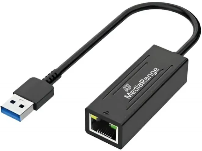 Adaptor retea MediaRange MRCS238 USB-A la RJ45 20 cm negru