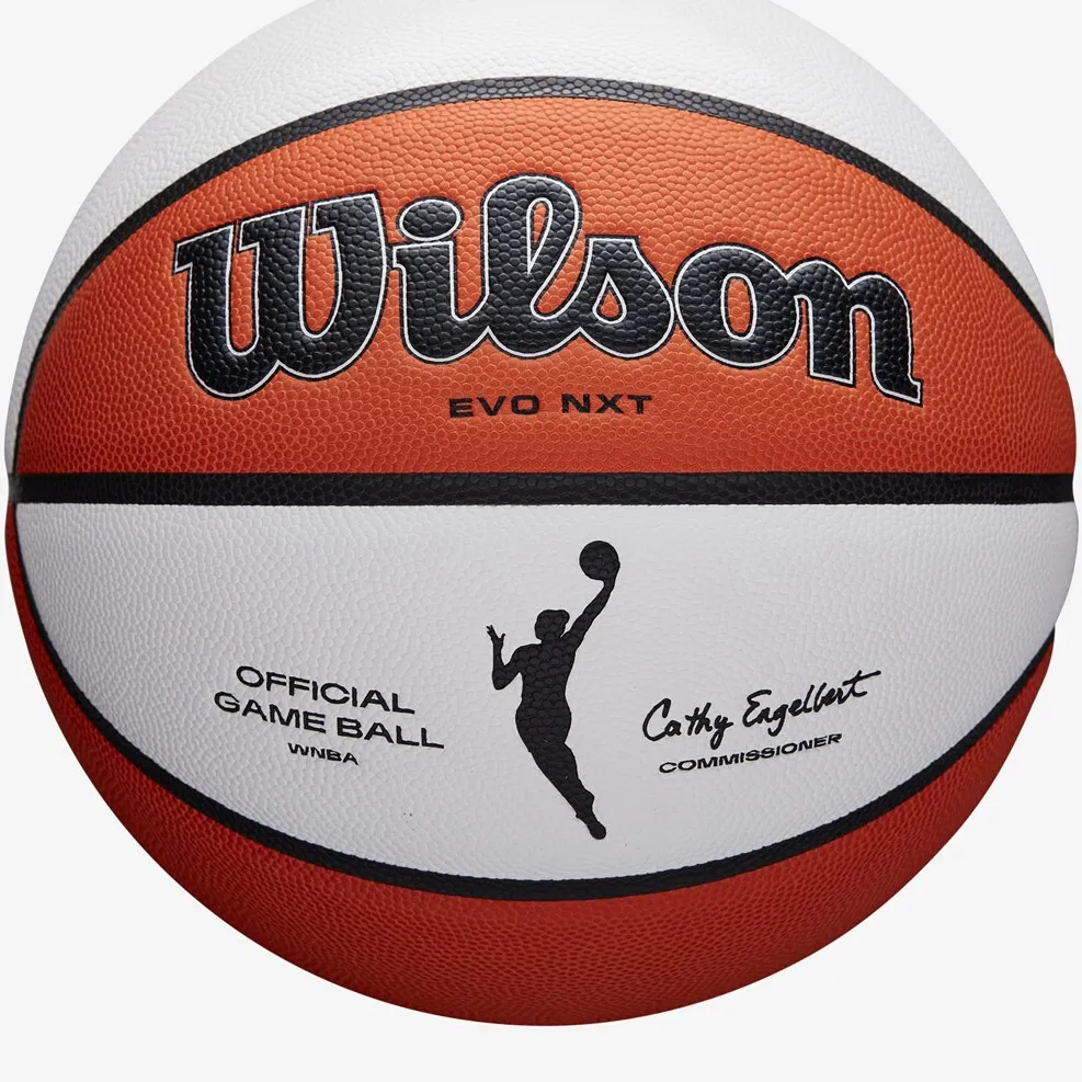 Minge baschet Wilson WNBA OFFICIAL GAME BALL, marime 6, alb/portocaliu
