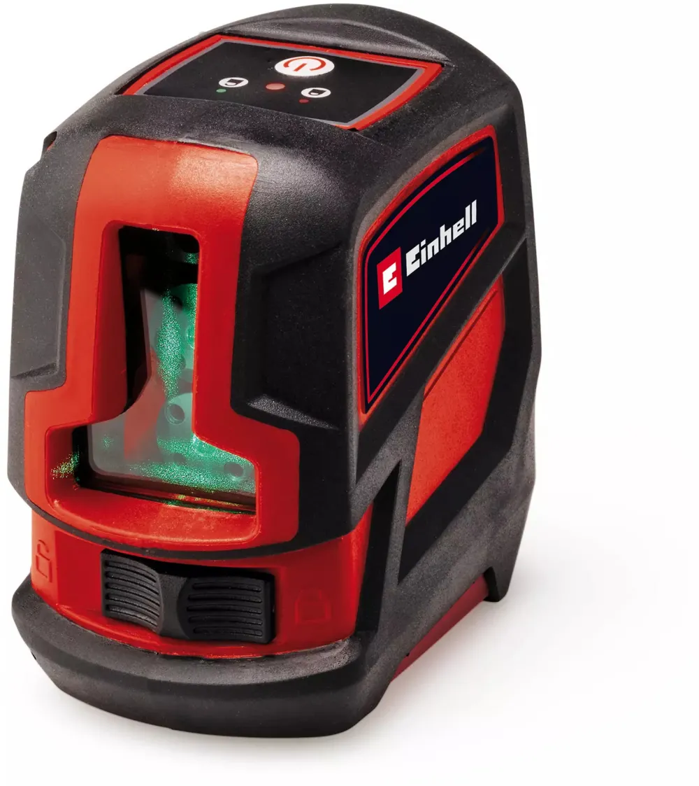 Nivela laser cu linii incrucisate Einhell TC-LL 2 G (autonivelare, linii laser verzi orizontale/verticale, nivela digitala, filet tripod 1/4", inclusiv husa si clema universala