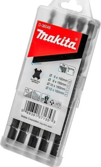 Set 5 burgie Makita D-36049, SDS-PLUS sistem prindere, 6-12 diametru burghie