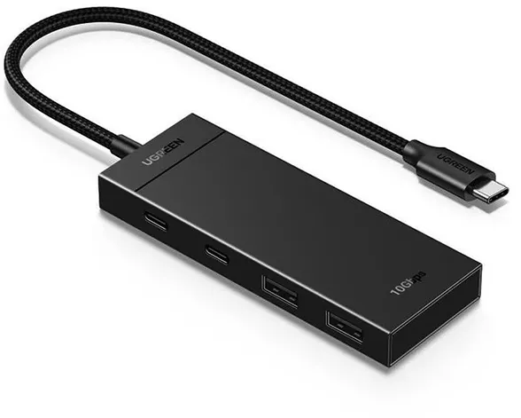 HUB extern Ugreen, "CM416" porturi USB: USB 3.1 x 2, USB Type-C x 2, conectare prin USB Type-C, material ABS, lungime 25 cm, negru, "35583" (timbru verde 0.8 lei) - 6941876235834
