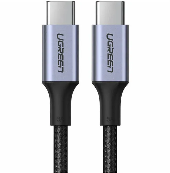 CABLU alimentare si date Ugreen, "US316", Fast Charging Data Cable pt. smartphone, USB Type-C la USB Type-C 100W/5A, braided, 3m, negru "90120" (timbru verde 0.08 lei) - 6957303891207