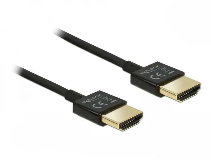 Cablu HDMI DELOCK 85117 High Speed cu Ethernet A-A 4K 3D 0.25 m negru