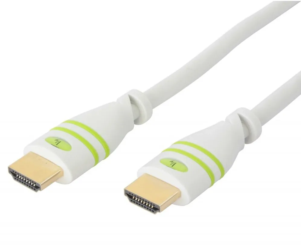 Techly HDMI High Speed mit Ethernet Kabel A/A/M/M 1m weiß
