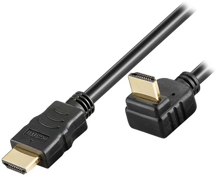 Techly HDMI Kabel High Speed mit Ethernet gewinkelt 5m sw