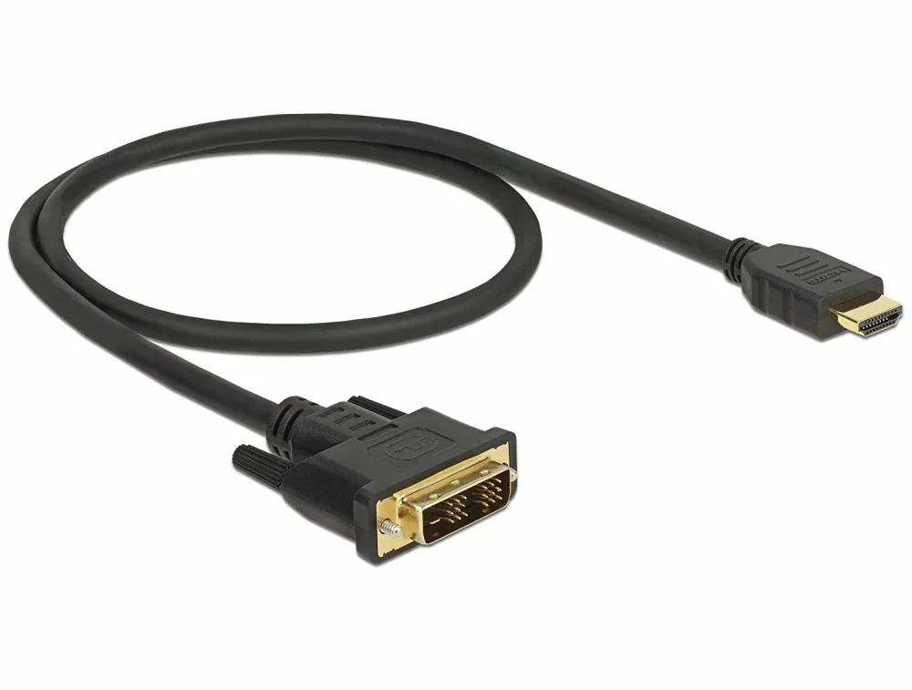 Cablu HDMI la DVI 24+1 bidirectional DELOCK 85651 0.5 m negru