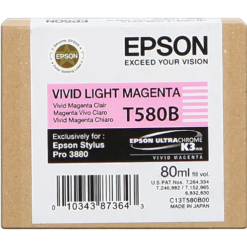 Epson ink cartridge vivid light magenta T 580 80 ml T 580B