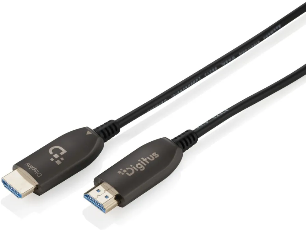 DIGITUS HDMI AOC Hybrid Glasfaserkabel UHD 8K 80m schwarz