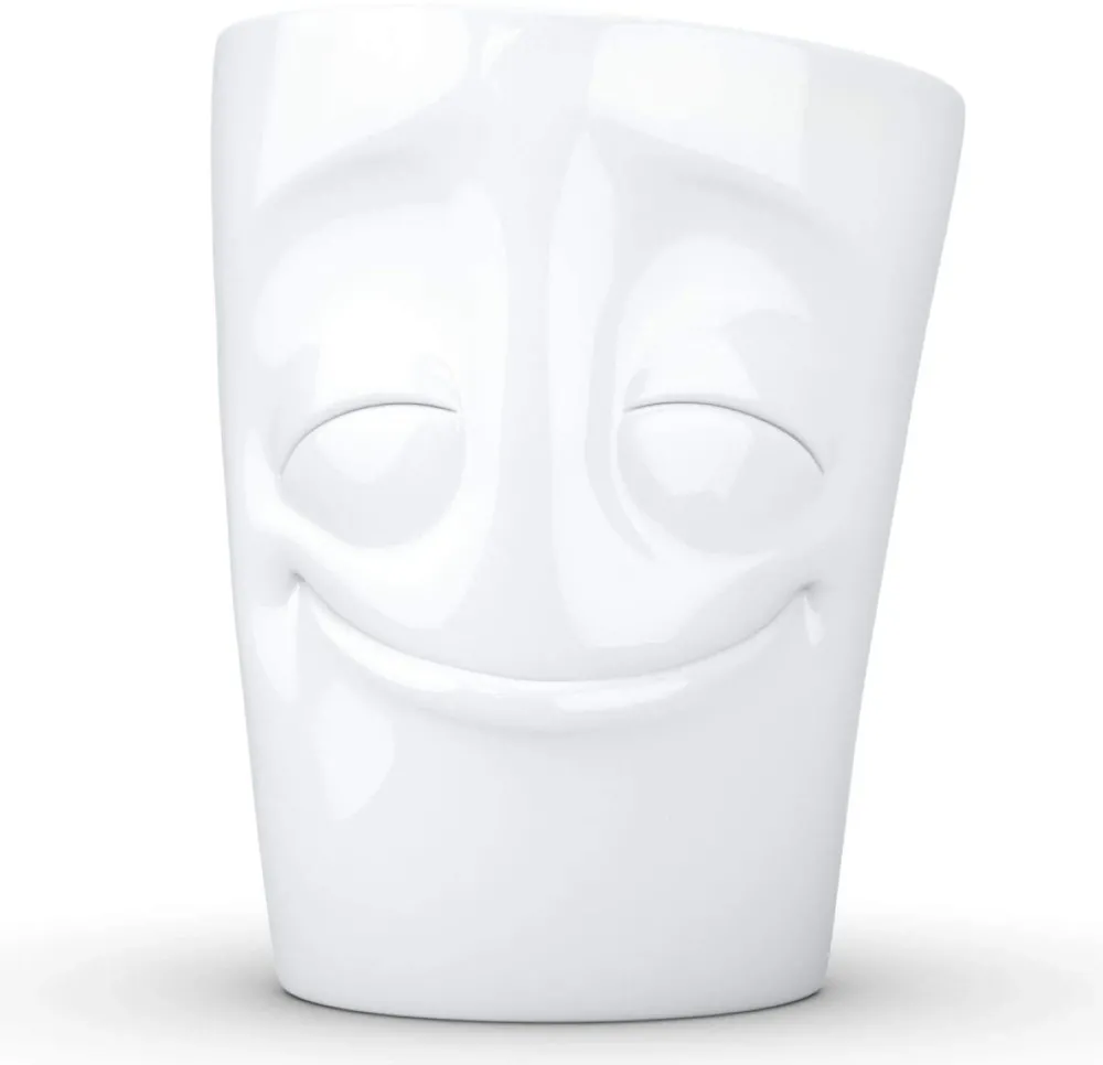 Cana cu toarta portelan FIFTYEIGHT Vergnugt T018301 350 ml alb